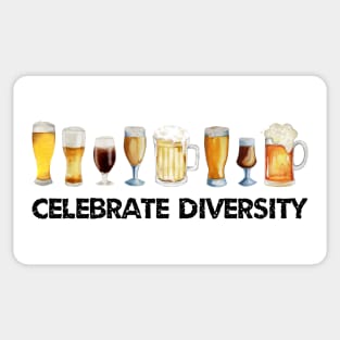 Celebrate Diversity with Beer Illustrations Sticker